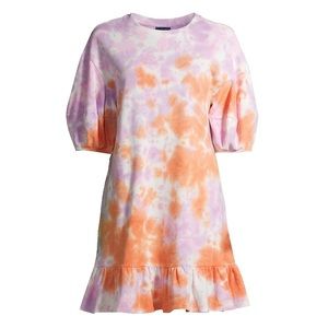 Scoop Women's Sweatshirt Dress with Ruffle Hem